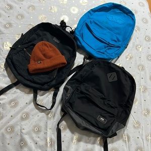 VANS bundle - 3 backpacks 1 beanie